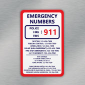 Magnet Flexible Babysitter Emergency Numbers List Contact Info