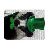 Magnet Flexible Badger avec chapeau vert et moustache (Horizontal)