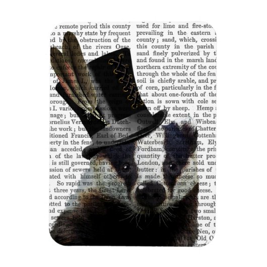 Magnet Flexible Badger de Steampunk dans le chapeau supérieur (Vertical)