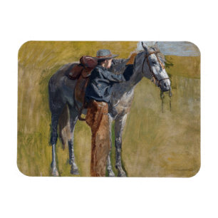 Magnet Flexible Badlands américains : Vieux West Cowboy avec cheva