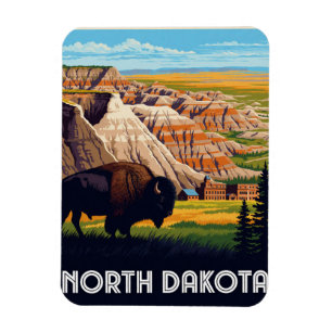 Magnet Flexible Badlands et prairie du Dakota du Nord USA 🌾