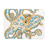 Magnet Flexible Bague bleue Octopus sur encre blanche (Horizontal)