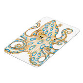 Magnet Flexible Bague bleue Octopus sur encre blanche (Côté Gauche)