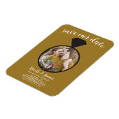 Magnet Flexible Bague de Mariage d'or rustique Enregistrer la date (Côté Gauche)