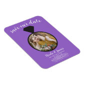 Magnet Flexible Bague de Mariage violet photo Enregistrer la date (Côté Droit)