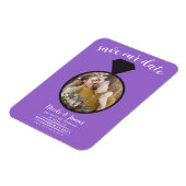 Magnet Flexible Bague de Mariage violet photo Enregistrer la date (Côté Gauche)