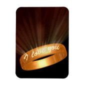 Magnet Flexible Bague "Je t'aime" en or (Vertical)