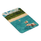 Magnet Flexible Bahamas Illustration Voyage Art Vintage (Côté Droit)