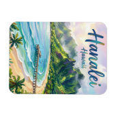 Magnet Flexible Baie d'Hanalei Hawaï (Horizontal)