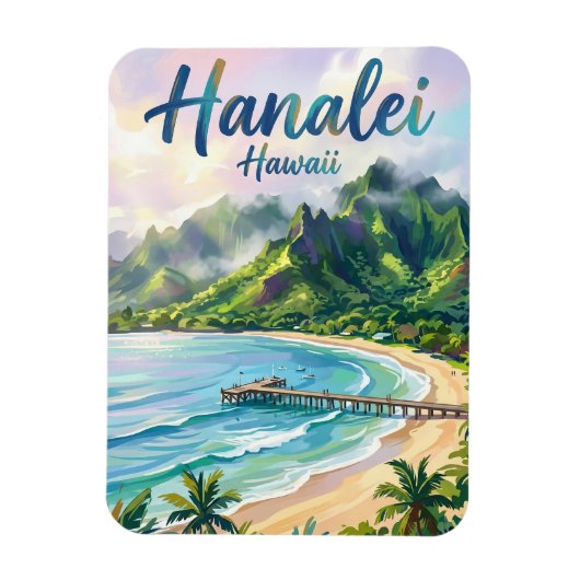 Magnet Flexible Baie d'Hanalei Hawaï (Vertical)