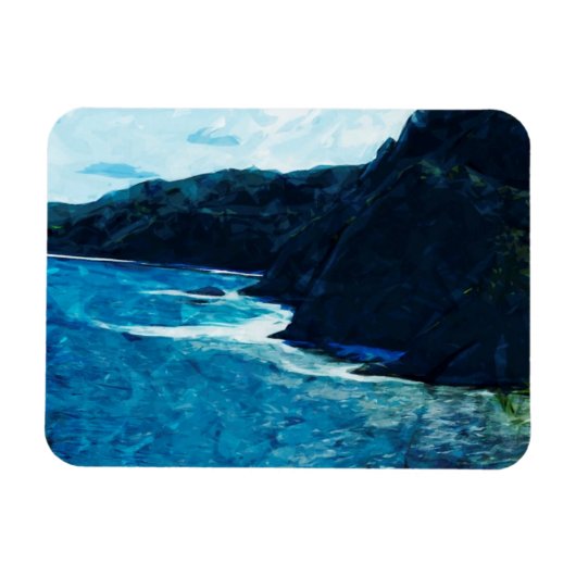 Magnet Flexible Baie Sur La Route Vers Hana Maui Abstrait (Horizontal)