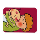Magnet Flexible Baisers à lèvres rose grand-mère pour bébé (Horizontal)
