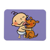 Magnet Flexible Baisers de chiots pour le bébé (Horizontal)