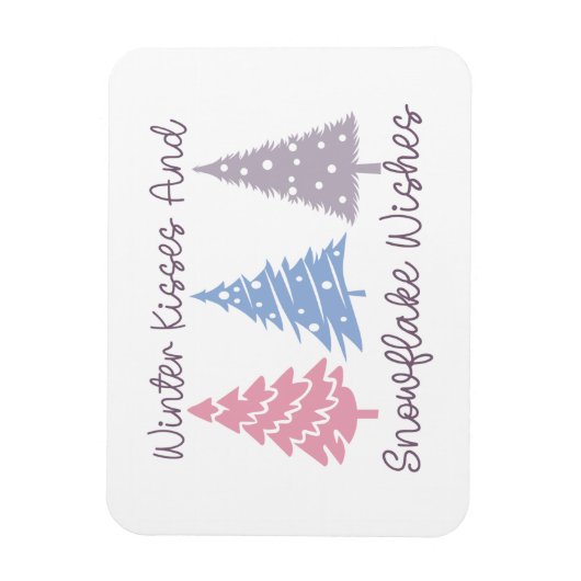 Magnet Flexible Baisers d'hiver et wis de flocon (Vertical)