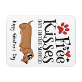 Magnet Flexible Baisers gratuits...et slobber Valentine du chien (Horizontal)