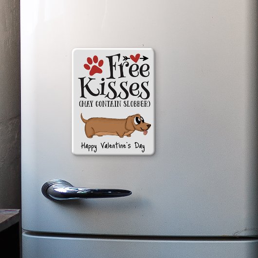 Magnet Flexible Baisers gratuits...et slobber Valentine du chien