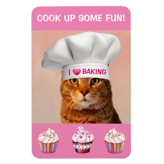 Magnet Flexible Baking de chat amusant (Vertical)