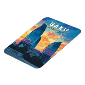 Magnet Flexible Bakou Azerbaïdjan Travel Art Vintage (Côté Gauche)