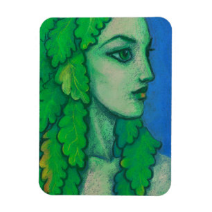 Magnet Flexible Balanis, dryad, feuilles verts, déesse forestière,