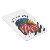 Magnet Flexible Bald Eagle Bird USA Drapeau Prier pour les USA (Côté Droit)