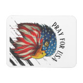 Magnet Flexible Bald Eagle Bird USA Drapeau Prier pour les USA (Horizontal)