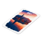 Magnet Flexible Bali Indonésie Ulun Danu Beratan Aquarelle (Côté Gauche)