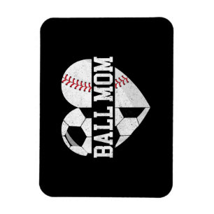 Magnet Flexible Ball Maman Chemise Coeur Funny Baseball Soccer Mam