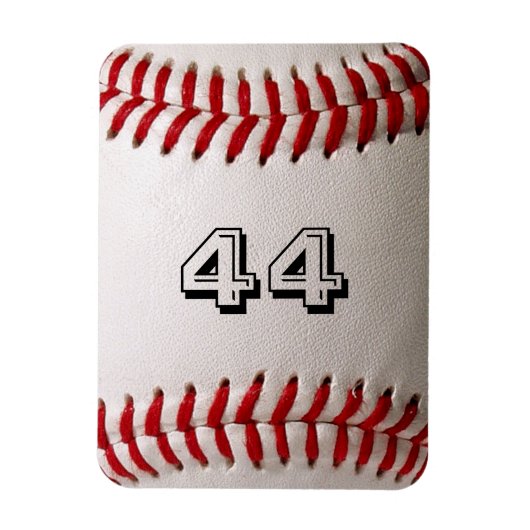 Magnet Flexible Balle de baseball blanche classique avec numéro de (Vertical)