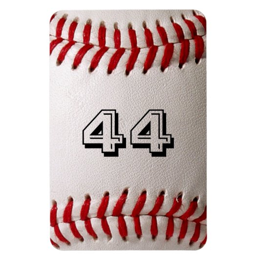 Magnet Flexible Balle de baseball blanche classique avec numéro de (Vertical)