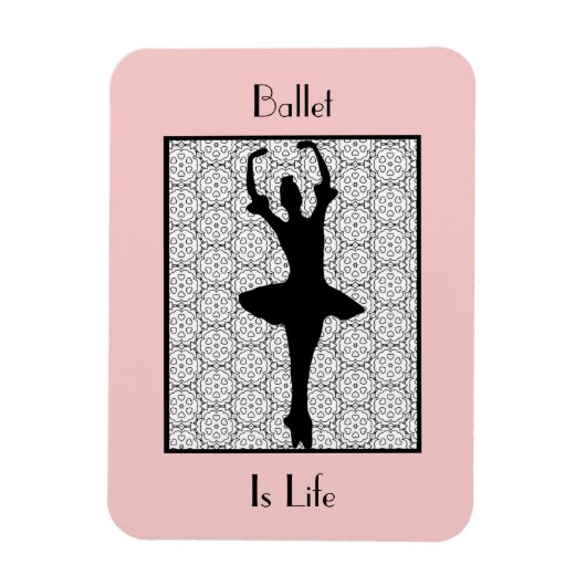 Magnet Flexible Ballerina Silhouette Ballet Est La Vie (Vertical)