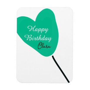Magnet Flexible Ballon enfant vert cœur joyeux anniversaire blanc