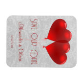 Magnet Flexible Ballons Coeur Rouge Enregistrer l'aimant Date (Horizontal)
