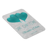 Magnet Flexible Ballons Coeur turquoise Enregistrer l'aimant Date (Côté Droit)