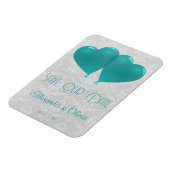 Magnet Flexible Ballons Coeur turquoise Enregistrer l'aimant Date (Côté Gauche)