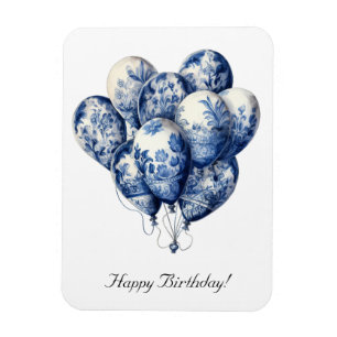 Magnet Flexible Ballons en bleu de Delft, personnalisables
