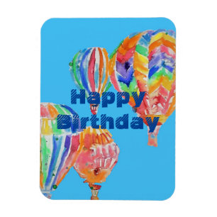 Magnet Flexible Balloon à air chaud Aquarelle hommes Anniversaire