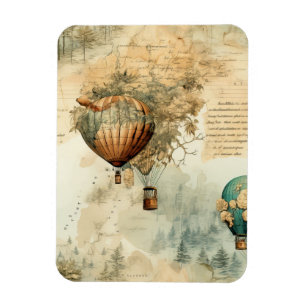 Magnet Flexible Balloon vintage à air chaud dans un paysage serein