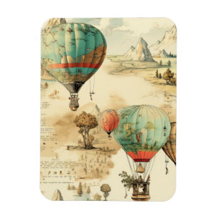 Magnet Flexible Balloon vintage à air chaud dans un paysage serein