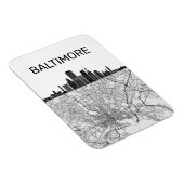 Magnet Flexible Baltimore Maryland City Skyline avec carte (Côté Droit)