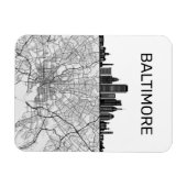 Magnet Flexible Baltimore Maryland City Skyline avec carte (Horizontal)