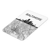 Magnet Flexible Baltimore Maryland City Skyline avec carte (Côté Gauche)