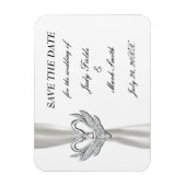 Magnet Flexible Bande Bleue Blanche Argent Swans Save the Date Mag (Vertical)