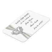 Magnet Flexible Bande Bleue Blanche Argent Swans Save the Date Mag (Côté Gauche)