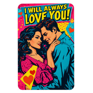 Magnet Flexible Bande dessinée romantique rétro Pop Art couleur