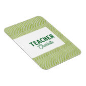 Magnet Flexible Bandes blanches vert citron professeur nom d'ensei (Côté Droit)