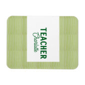Magnet Flexible Bandes blanches vert citron professeur nom d'ensei (Horizontal)