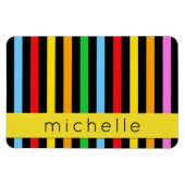 Magnet Flexible Bandes Colorées, Bandes Arc En Ciel, Votre Nom (Horizontal)