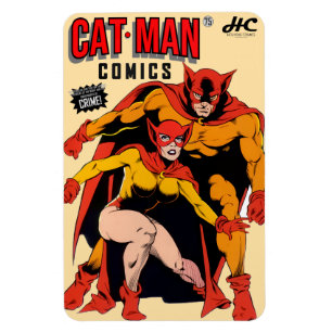 Magnet Flexible Bandes dessinées CAT-MAN Aimant Rétro