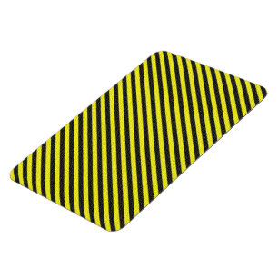 Magnet Flexible Bandes diagonales minces en noir et jaune