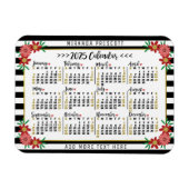 Magnet Flexible Bandes florales mensuelles année civile 2025 | Per (Horizontal)